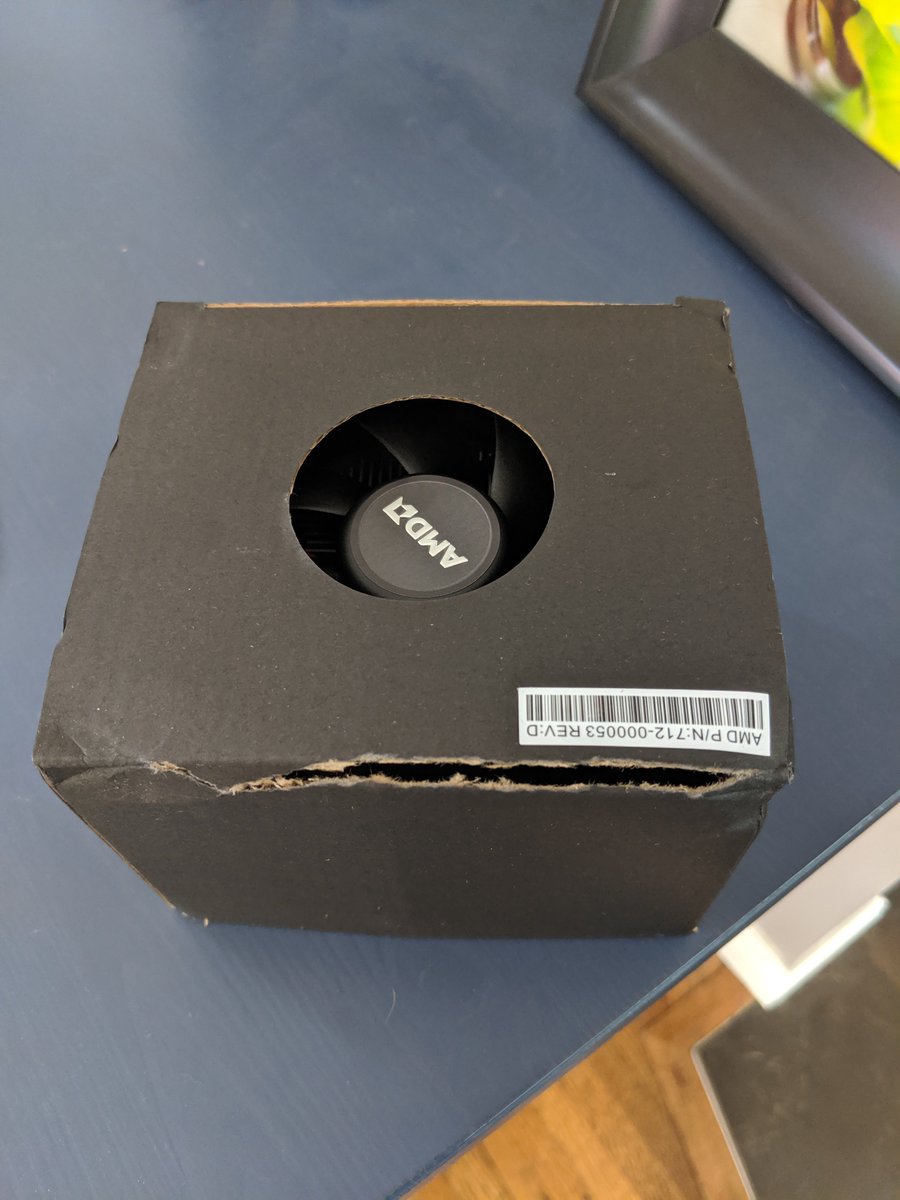 FiferBC's tweet photo. Purchased an AMD Ryzen 2700 from @Newegg just removed from the box - supposedly brand new but the box for the cooler is ripped and there are 4 bent PINs on the CPU - crossing my fingers it will still fit the socket and boot @AMDRyzen @NeweggService #disappointed https://t.co/zjUadpSYT7