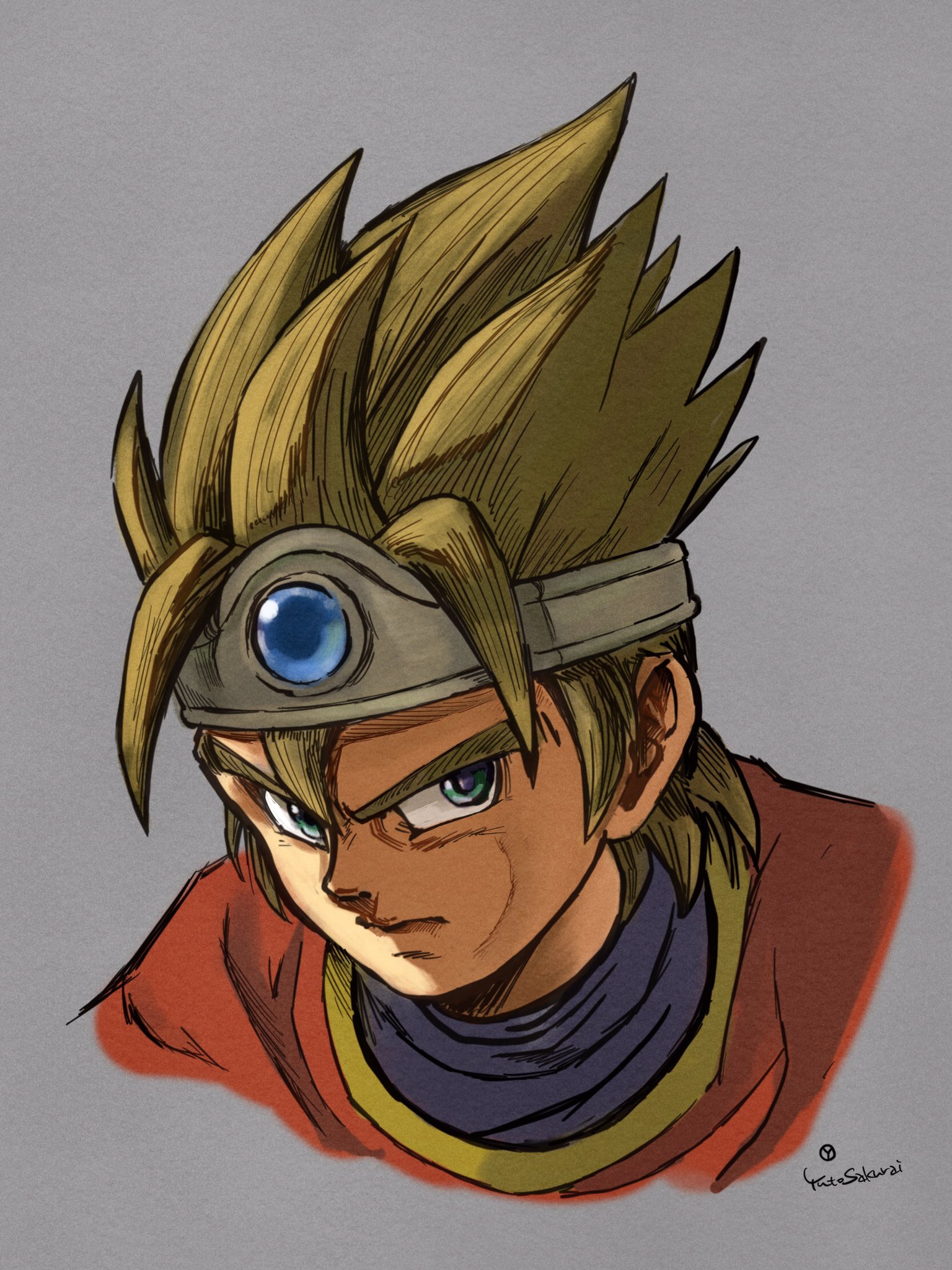Twitter 上的 桜井悠斗 ドラクエ1のソロを応援する意味で 剣神のソロを描きました ドラクエ1 の兜の中がこうなっているとは誰も思わなかったですよね 金髪て でも まさにドラクエ1のソロの魅力は 兜の中がどうなっているかをそれぞれが想像できるところだと思い