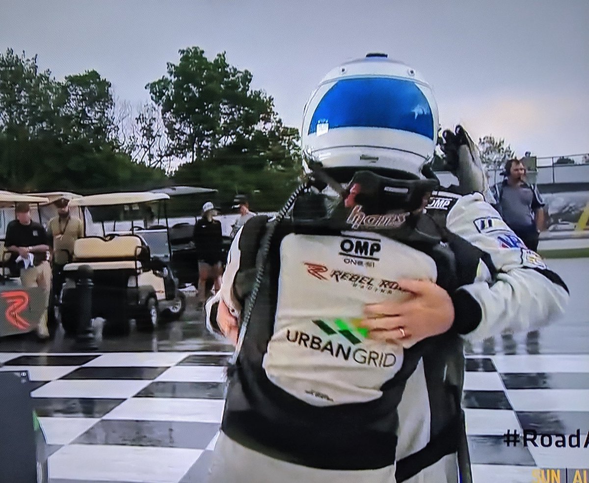 @RobinLiddell just had the finish of the year at @roadamerica. From 4th to 1st in the last few corners and a pass at the line!!! Congrats, @RebelRockRacing! @IMSA #RoadAmerica #MichelinPilotChallenge