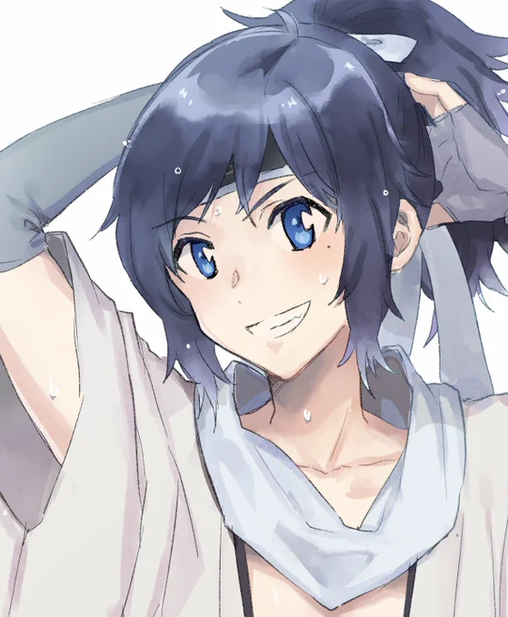 あまりにも暑い浜辺での戦闘で
ポニテを復活させた極安定くん☺️☺️✌️ 