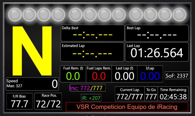 Universal SimHub Dash for iRacing 1.43 – VSR COMPETICION