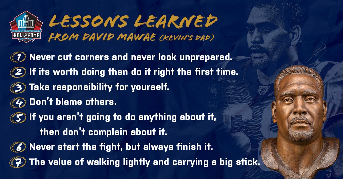 7 Lessons learned to lead @KevinMawae to the #PFHOF19.