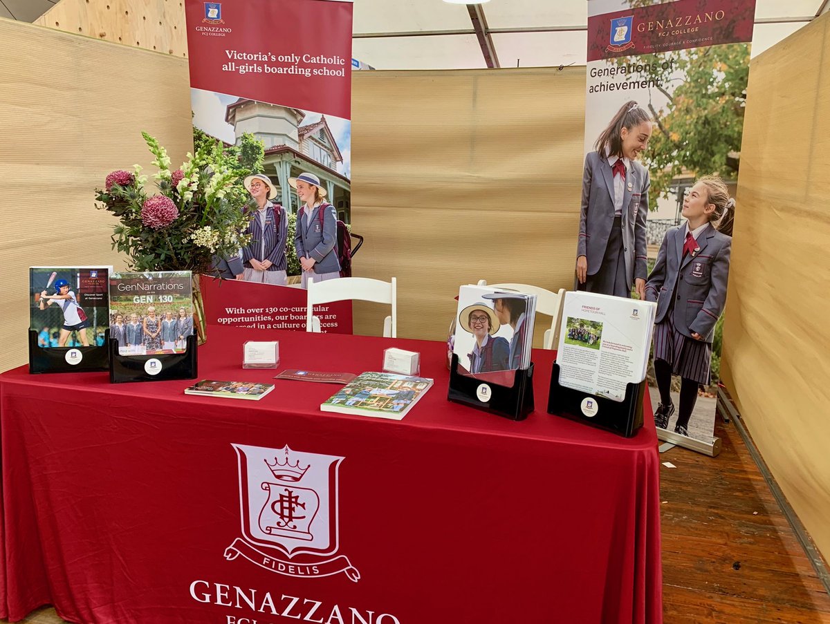 DoB_Genazzano's tweet photo. ⁦⁦@GenFCJ⁩ in Hamilton, Vic, at ⁦@AUSsheepvention⁩ . Come and see us at stand 40 in the market place marquee! #genboarders https://t.co/JnRewjuOz9