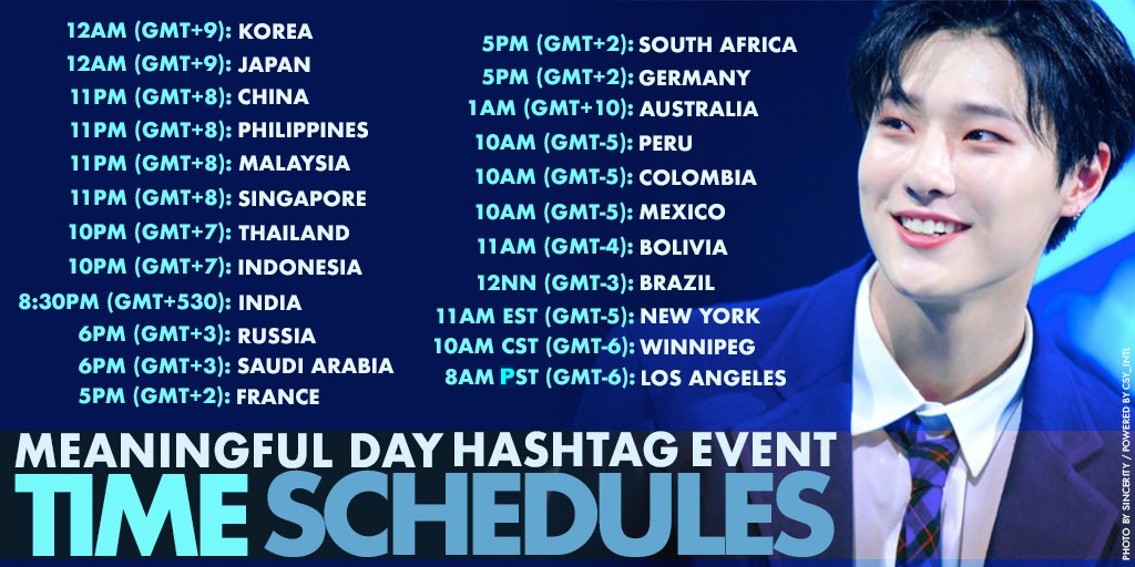 Csy Intl On Twitter Time Zone Reminder Everyone Is Invited To Join In Greeting Seungyoun 조승연 Happy Birthday Starting At 12am Kst Attached Are The Time Zones For Your Respective Countries Please