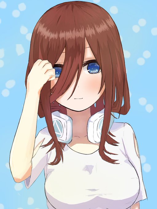 NolstさんがTwitterに投稿した中野三玖(五等分の花嫁)のイラスト。