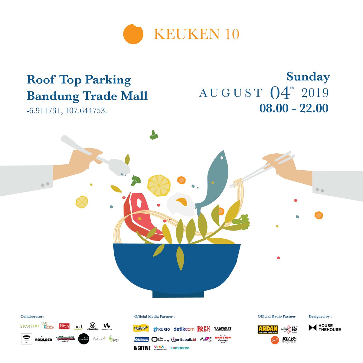 infobandung's tweet photo. EAT & DRINK TILL YOUR HEART'S CONTENT!
#KEUKEN10 - 2019 is going to somewhere east and grassy.
TODAY !! at Rooftop Bandung Trade Mall, Jl. Ibrahim Adjie No.47 Bandung. For more info, go follow @KeukenInd !
#KEUKEN10 #CraftInTaste #DelightfulDiscoveries https://t.co/IwSuFF6tME