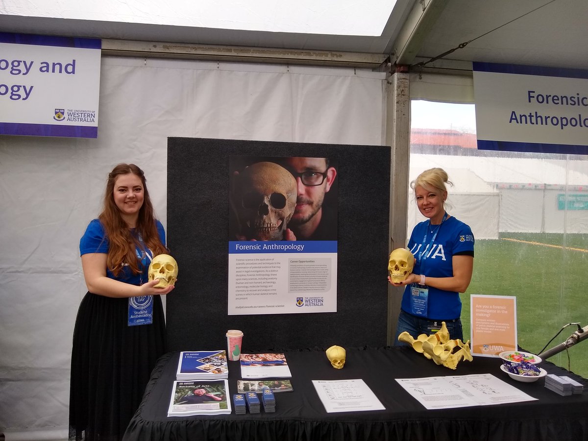 Come down and see our team & learn about #forensicanthropology & practice sex estimation at #uwaopenday