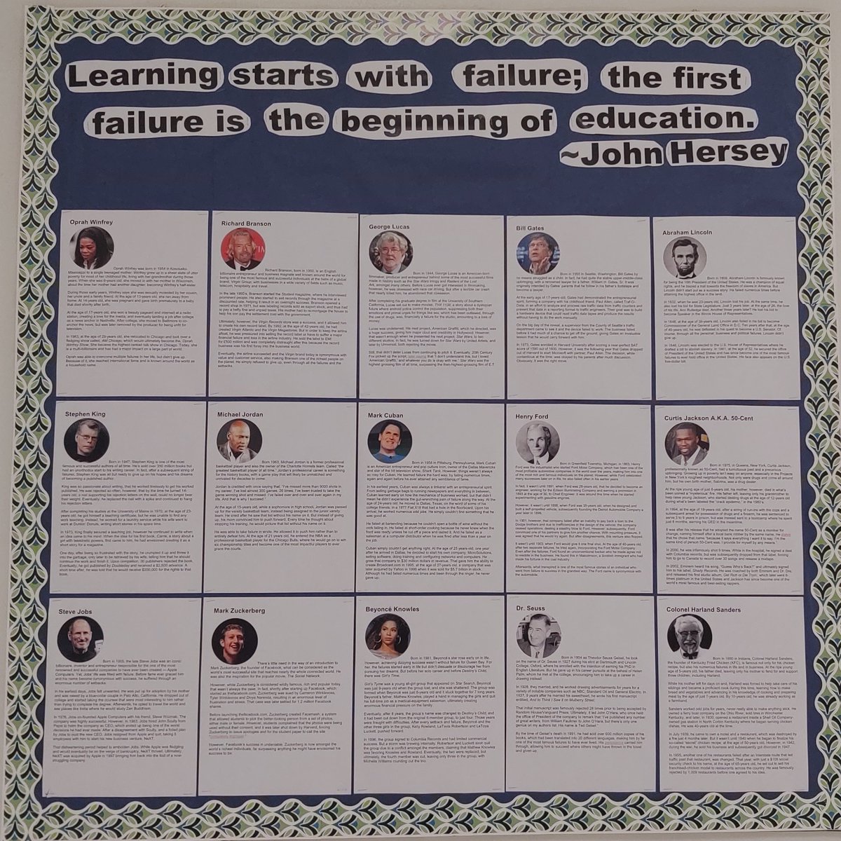MrLanepresents's tweet photo. #MATHOVATION in Action |

New year, new board!

Decided to highlight "failures" that my students can connect with. What are you planning to start the year?

#MrLanePresents
#gobeyondpaper https://t.co/dYi4ItIr1U