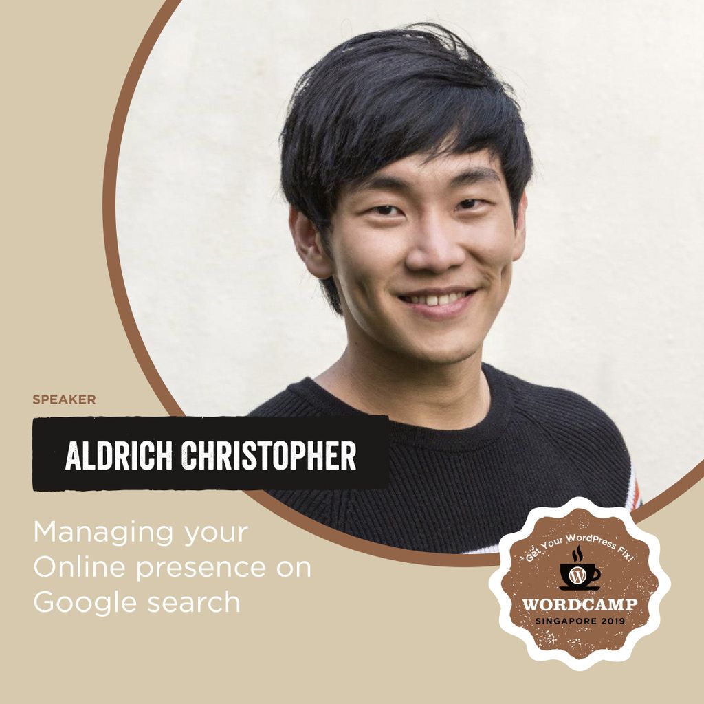 WordCampSG's tweet photo. Introducing speaker ALDRICH CHRISTOPHER

Come to learn about managing your online presence on Google Search https://t.co/U3xQNOsrRA