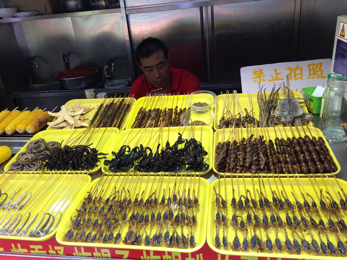 TKFeissner's tweet photo. #Delicacies on offer at the market in #Beijing https://t.co/Jf8eERpXQn
