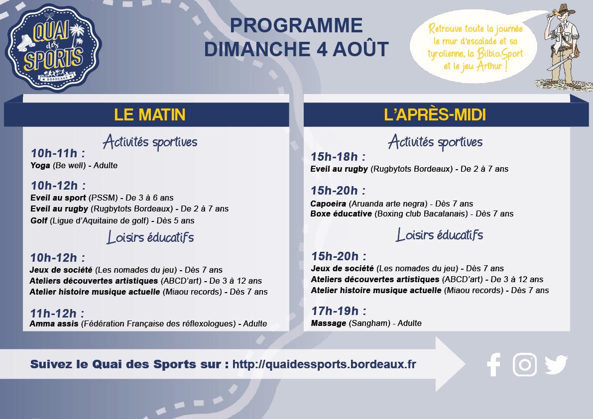 Programme de la journée !

Il n'y aura pas de yoga ce matin. 

#quaidessports #bordeaux #bordeauxmaville