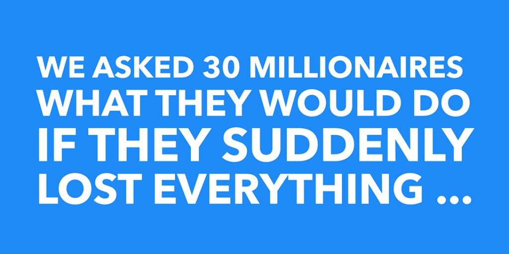 We asked 30 self made millionaires what they would do if they suddenly lost their name, their reputation, their business, their budget, their list, their clients... their answers will make you laugh &amp; cry &amp; if you are an #entrepreneur = MUST SEE VIDEO = bit.ly/mdb30day
