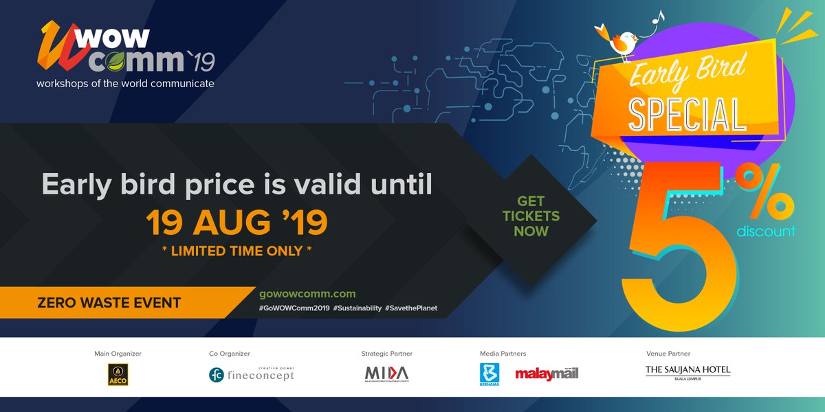 gowowcomm's tweet photo. We’re giving out discounts to those that register for #WOWComm2019 by 19th Aug 2019. We have a great list of speakers throughout the two-day event whom you don’t want to miss! Grab early bird price tickets now: https://t.co/MVEupNnRE7 https://t.co/0yhtQqMCVJ