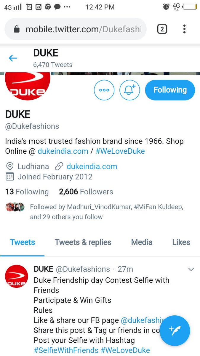 shank_mittal's tweet photo. @Dukefashions SelfieWithFriends #WeLoveDuke #Friendshipday #ContestAlert
#Selfie #contest #dukenicholson 

Done all steps to win. Here is the screenshot https://t.co/hJEiZjuE99