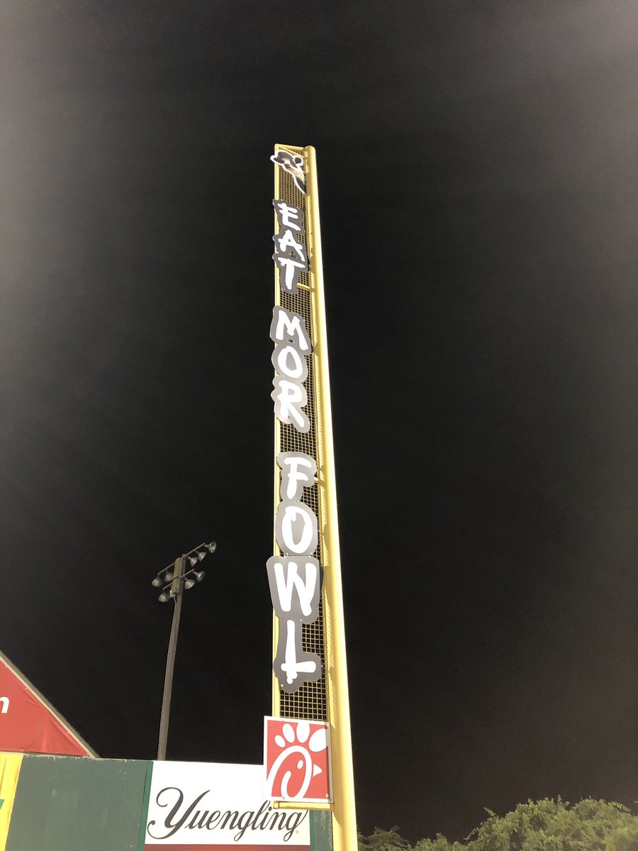 TOBgweedoe's tweet photo. On last weeks episode we talked about the @ChickfilA #Foulpole ads!   They are everywhere now... @PawSox have then at #McCoyStadium @tobradio1 https://t.co/H4pFVF9Qh7 https://t.co/yPgiwFjzZy