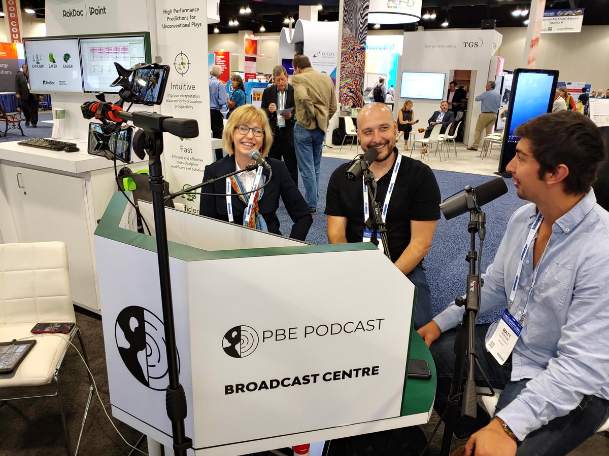 elearningqueen's tweet photo. Recording for The Permian Basin Experience (PBE) Podcast -- FUN! great podcasts by Troy Tittlemier & Matt Scipione of Trey Resources. PBE at URTeC. https://t.co/tz5Bx3kS58 #permianbasinexperience #pbepodcast #treyresources #URTeC #petroleumengineering #geology #innovation #UPitch https://t.co/zMBATimGpB