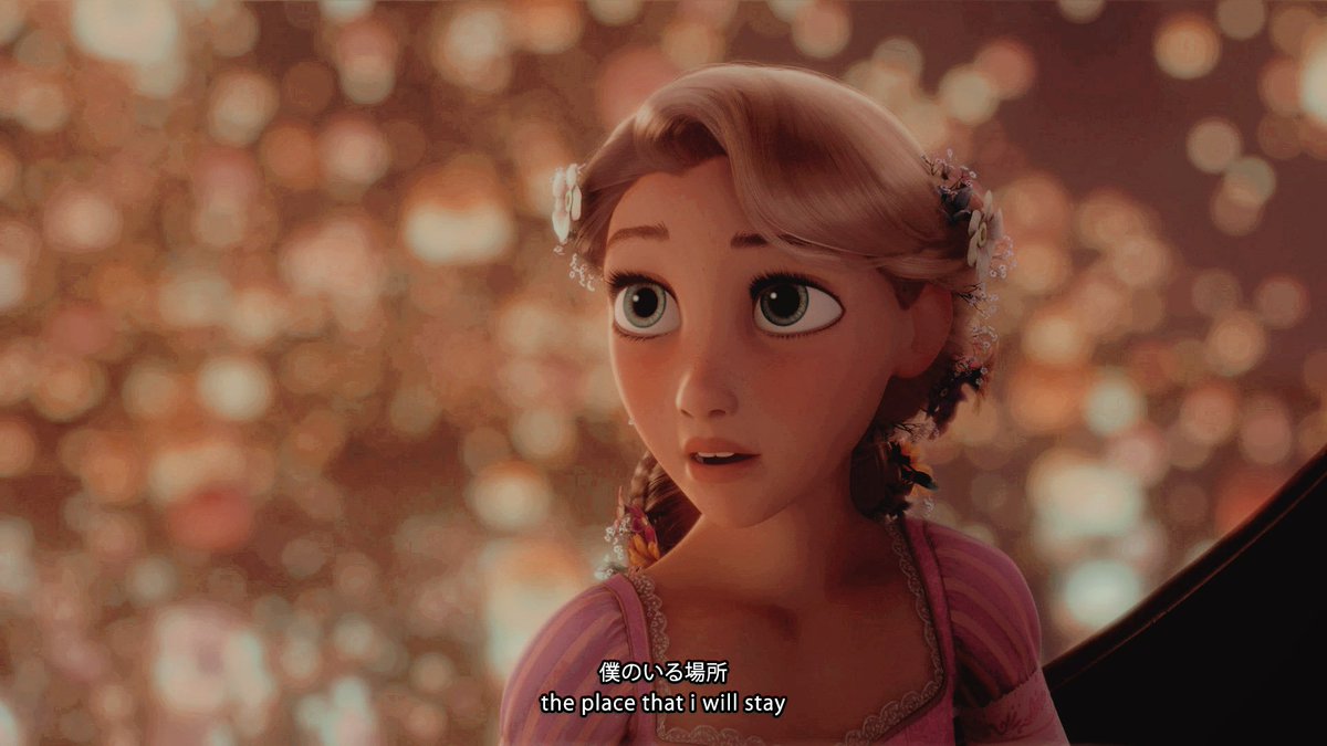 kwinbih's tweet photo. tangled in japanese is a whole new experience.

from the english lyrics, 'i'm where i'm meant to go', [in jap] it translates to this, ✨ https://t.co/Y9uPxuWB0W