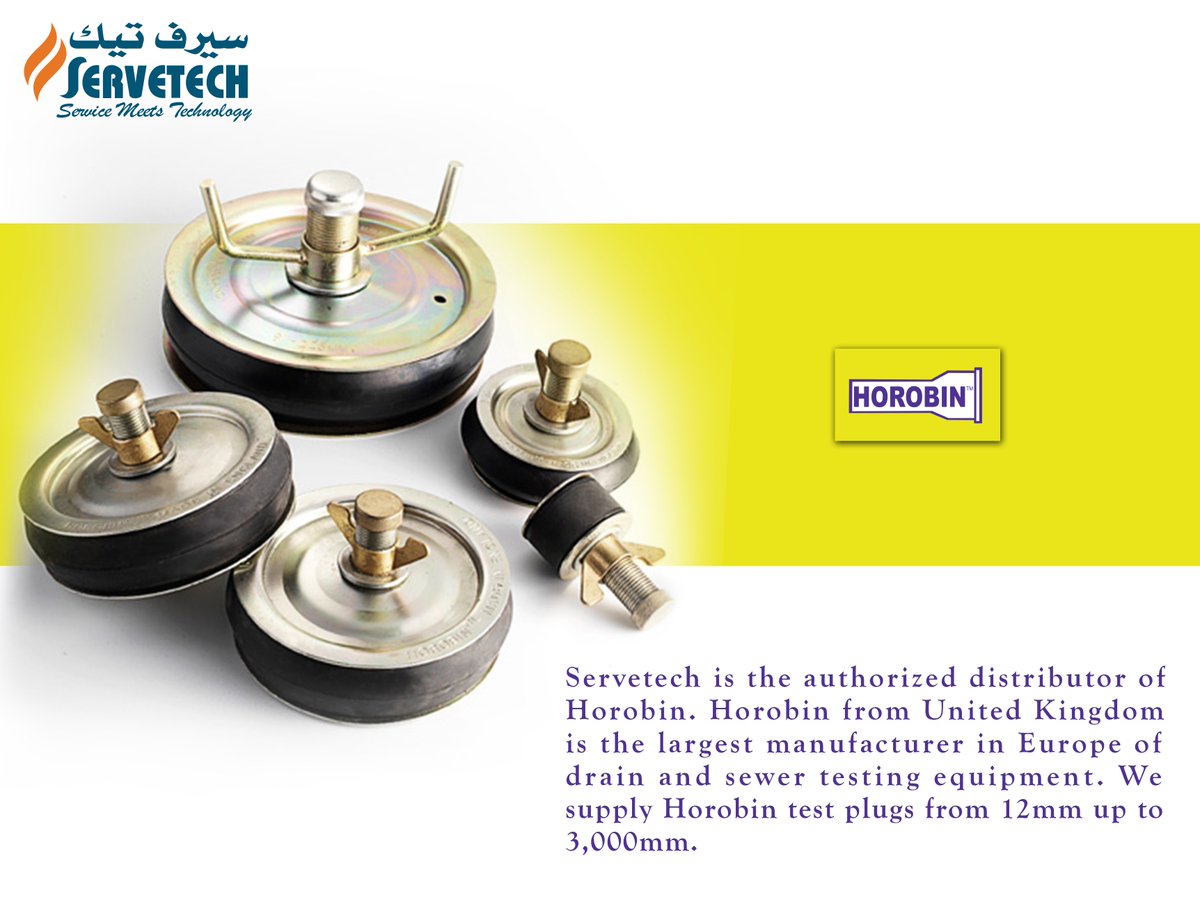 Servetech_'s tweet photo. Servetech is the authorized distributor of Horobin. Horobin from United Kingdom is the largest manufacturer in Europe of
drain and sewer testing equipment. We supply Horobin test plugs from 12mm up to 3,000mm. #Servetech #Horobin https://t.co/FCHqdChJsy