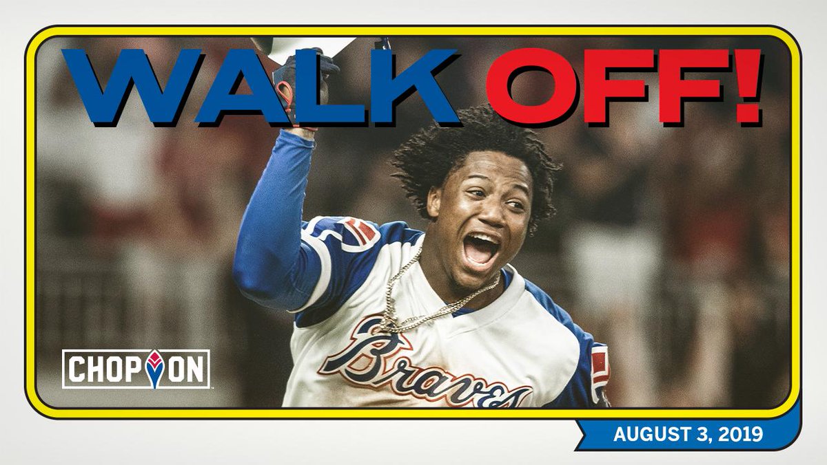Braves's tweet photo. RECAP: Acuña Jr. records first walk-off hit of his career vs. Reds. https://t.co/Ai4IBJI8sd https://t.co/Om8GDH5VJZ