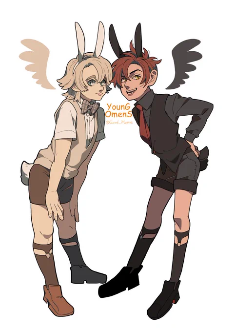 young omens👼😈
※🚫ショタ化+バニーボーイコス🐰 