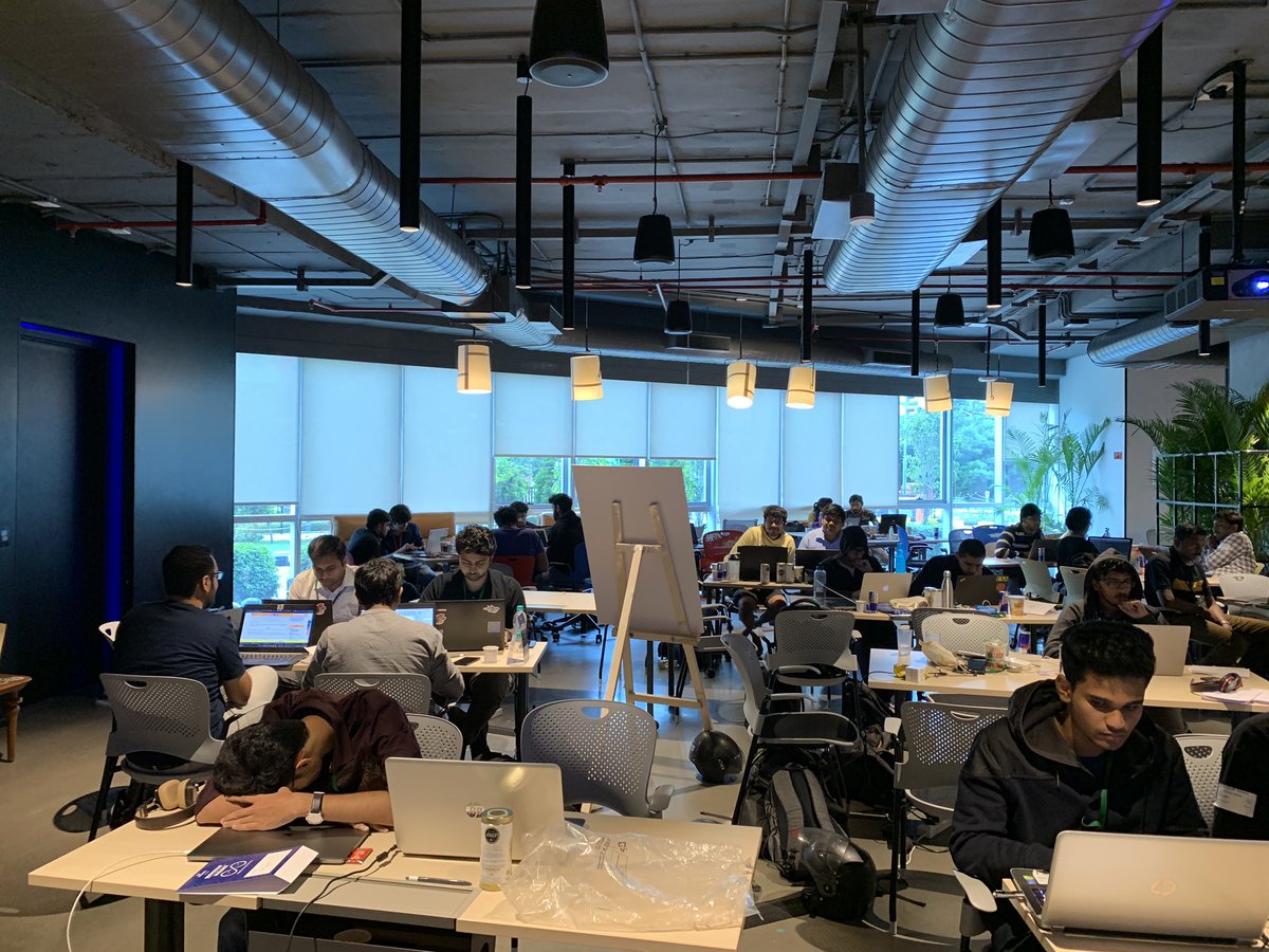 BlumeVentures's tweet photo. #bootstrapparadox hackathon - some serious coding in action! 45 minutes to go for the final submission #outcodeyourself https://t.co/EDvRGA43zy
