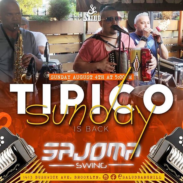 saludbargrill's tweet photo. T I P I C O who's down??? Today Sunday August 4th kicks off at 5:00pm @sajomaswing live straight from the #saludpatio arrive early.... #tipico#musicatipica#merengueripiao#pericoripiao#merengue#acordeon#guira#tambora#nuestramusica follow us: @saludbargrill #saludbrooklyn #sal… https://t.co/ulunEi1QgM