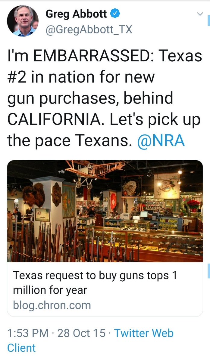 @sandibachom @shannonrwatts @shrill_falsetto Yep. He will say anything to keep getting that blood money from the NRA. This tweet from 2015. 👇