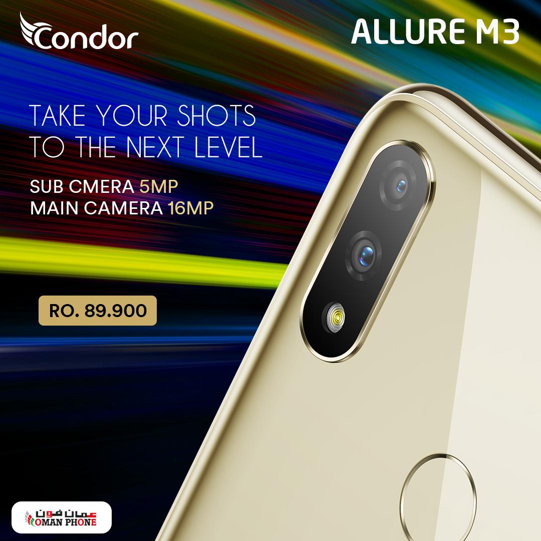 condormobileom's tweet photo. M3 is equipped with 16MP + 5MP dual camera system, 
which can produce stereo effect that close to professional DSLR.

Available at Oman Phone outlets

#Oman #Muscat #Condor #CondorMobile #AndroidMobile #Allure #M3 https://t.co/EksHzTfMUb