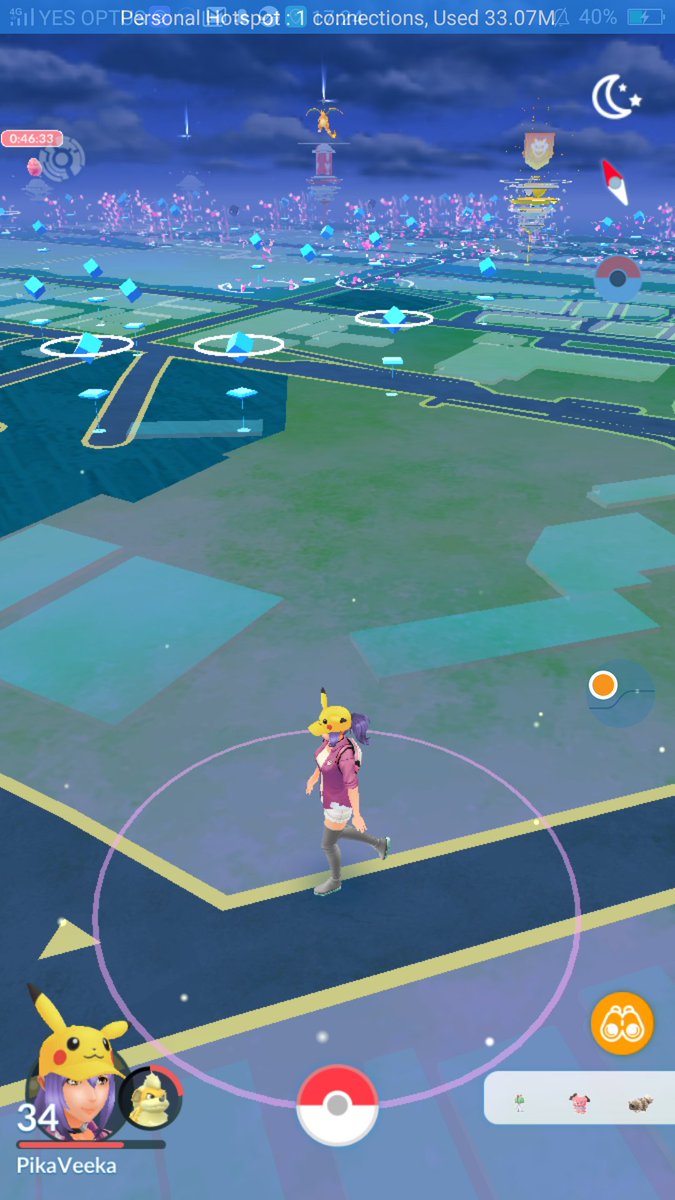 ElleBelleChan's tweet image. Ralts community day was kinda hype in my area...🤔 #PokemonGo #RaltsCommunityDay