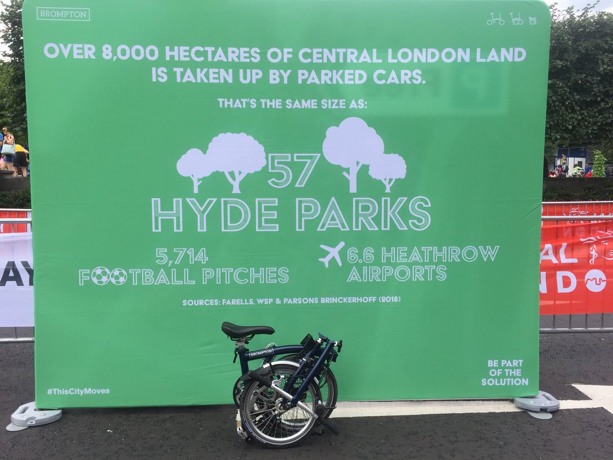 Great messages from <a href="/BromptonBicycle/">Brompton Bicycle</a>  Land is scarce in London, why do we waste it like this? <a href="/willnorman/">Will Norman</a> <a href="/Will_Brompton/">Will Butler-Adams</a> <a href="/carfreedayLDN/">London Car Free Day</a> <a href="/velo_citymag/">Velocity Magazine</a> <a href="/RideLondon/">Ford RideLondon</a> <a href="/Farrells/">Farrells</a> <a href="/wsp/">WSP</a>
