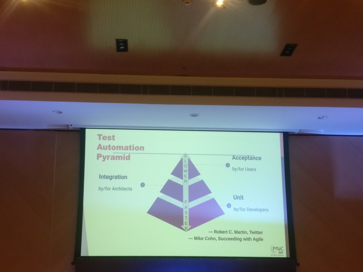 binseema's tweet photo. Test Automation Pyramid.. I liked it :-) @ScaleUpPune #PAUC19 #PAUC https://t.co/IEbAOfQhjK