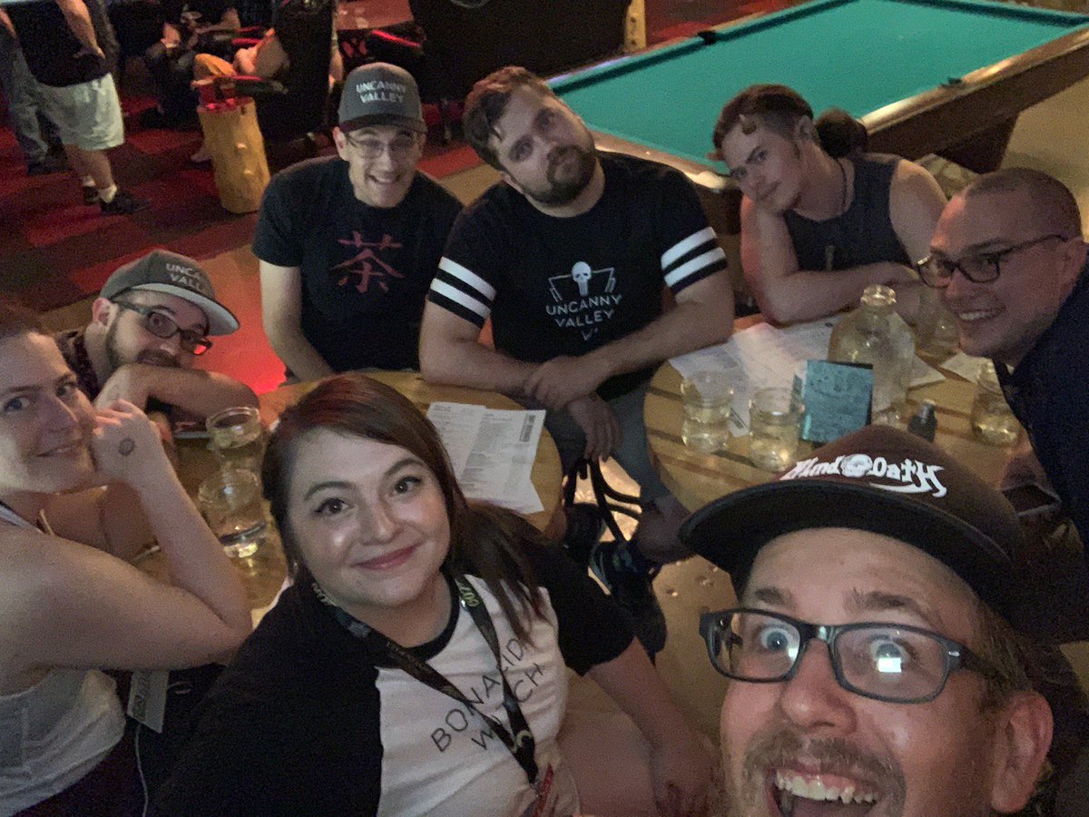 UncannyShow's tweet photo. Thanks everyone for tuning into the live show! We couldn't do this awesome show without you all! 

Shout out to our new best friend Chazz @StoryToldPod both he and his show are wonderful.

#stsgencon #gencon #gencon2019 https://t.co/MSRiIMdqmG