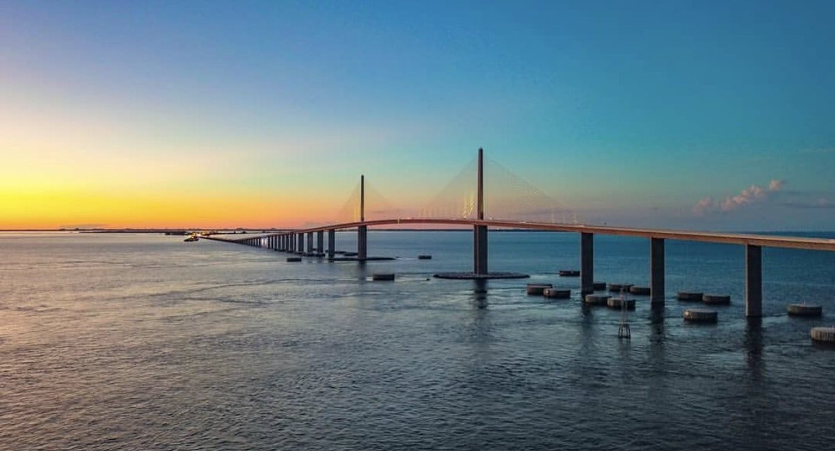 This evening’s view of sunshine skyway by @meteorologistbryan