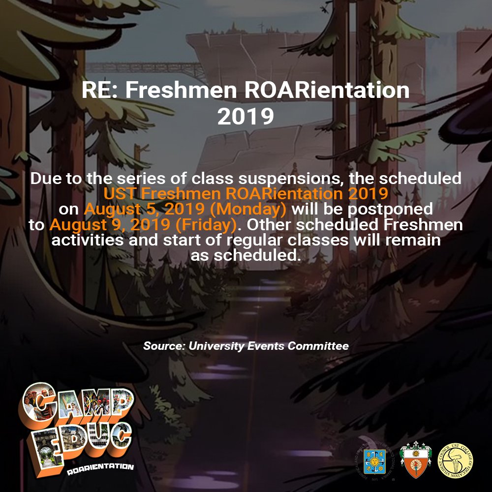 CESC ANNOUNCEMENT

Re: Freshmen ROARientation 2019

Please be guided accordingly and stay safe Torchbearers~!

#CampEduc2019
#BalikUSTE2019
#EducFreshmenWeek2019