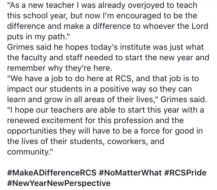 RussellvilleK12's tweet photo. Friday was the official start of a new school year for our faculty & staff & it couldn't have gotten off to a better start! ππ»
We were honored to have @DrKevinElko speak at our institute & remind us that we can make a difference this year at RCS! π―ππ»
#MakeADifferenceRCS https://t.co/XYobQpeK4h