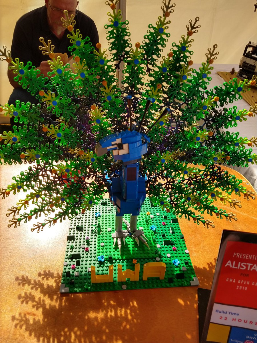 #UWAOpenDay  Lego peacock.