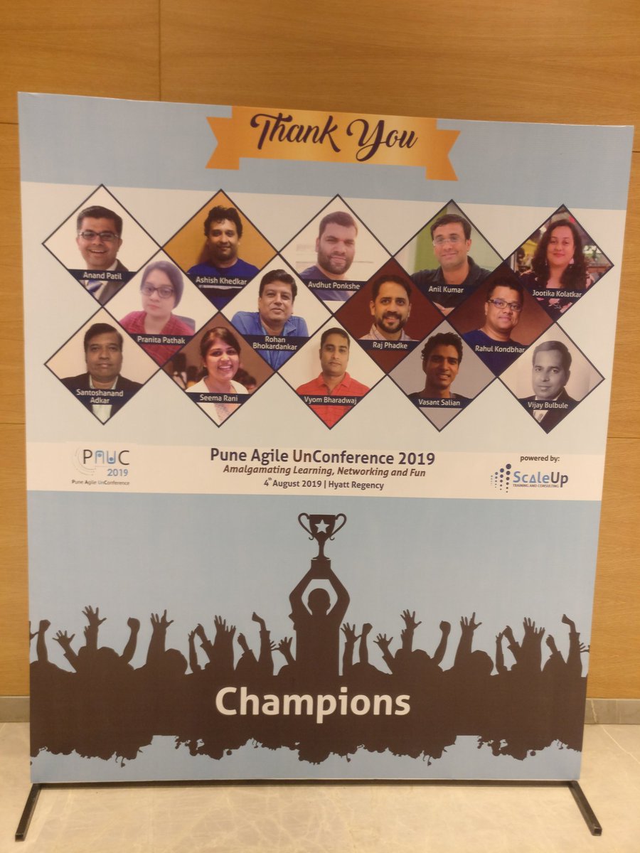 binseema's tweet photo. Thank you for being part of this Agile Festival.. Have lot of Fun and Learning @ PAUC 2019. @ScaleUpPune #PAUC19 #PAUC https://t.co/LWfGkZC8MI