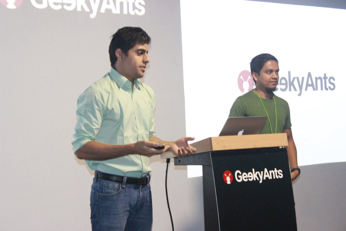 geekyants's tweet photo. And it's starting by our keynote speakers @sanketsahu & @kingosarcasm101
#tinyconf #React https://t.co/spwP28pdVg