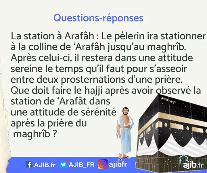 AJIB_fr's tweet photo. Que doit faire le hajji après avoir observé la station de ‘Arafât dans une attitude de sérénité après la prière du maghrîb ?.
.
.
#quiz_islam
#question_islam
#question_reponse
#islam_quiz
#hajj
#talbiya
#Arafât https://t.co/TnJWsTGR4v