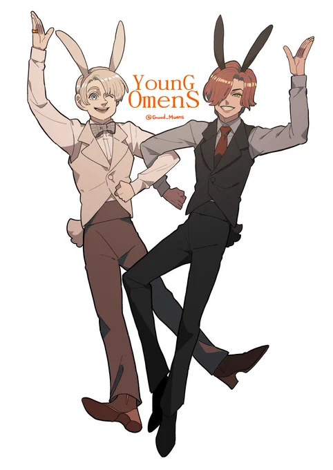 young omens👼😈
※GO/AU 🚫Teenager化+バニーボーイコス🐰 