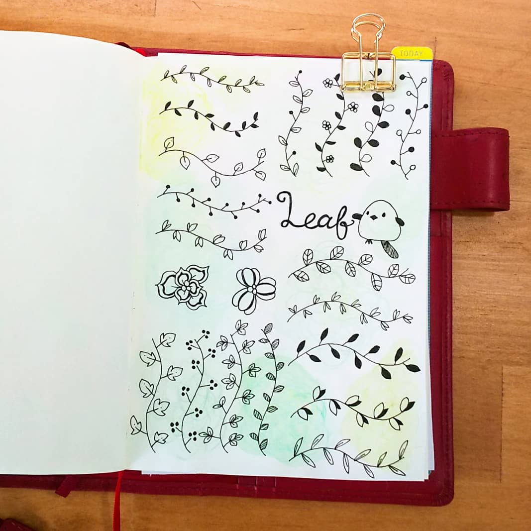 ちーさん 手書き٩ 幸 幸 ۶ En Twitter 海外の方の投稿の 手がきイラスト一覧 みたいなの 何て言うんだろう を描いてみたくてやってみた とにかく葉っぱのラインが好き お花バージョンもやってみたい Mdノートにsarasaで描いて 裏抜けはこんな感じ