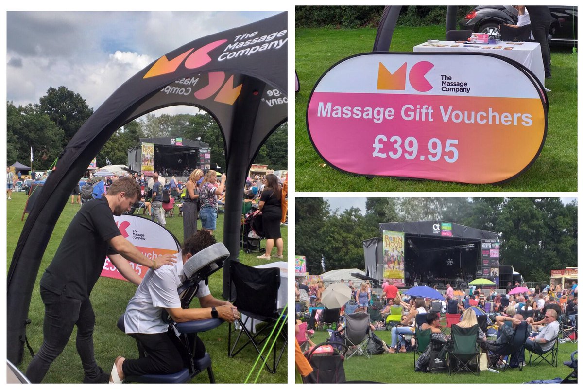 Another day at <a href="/FrimLodgeLive/">Frimley Lodge Live</a>! Taster massages available until 5pm. Good food, good music, good fun! #FrimleyLodgeLive