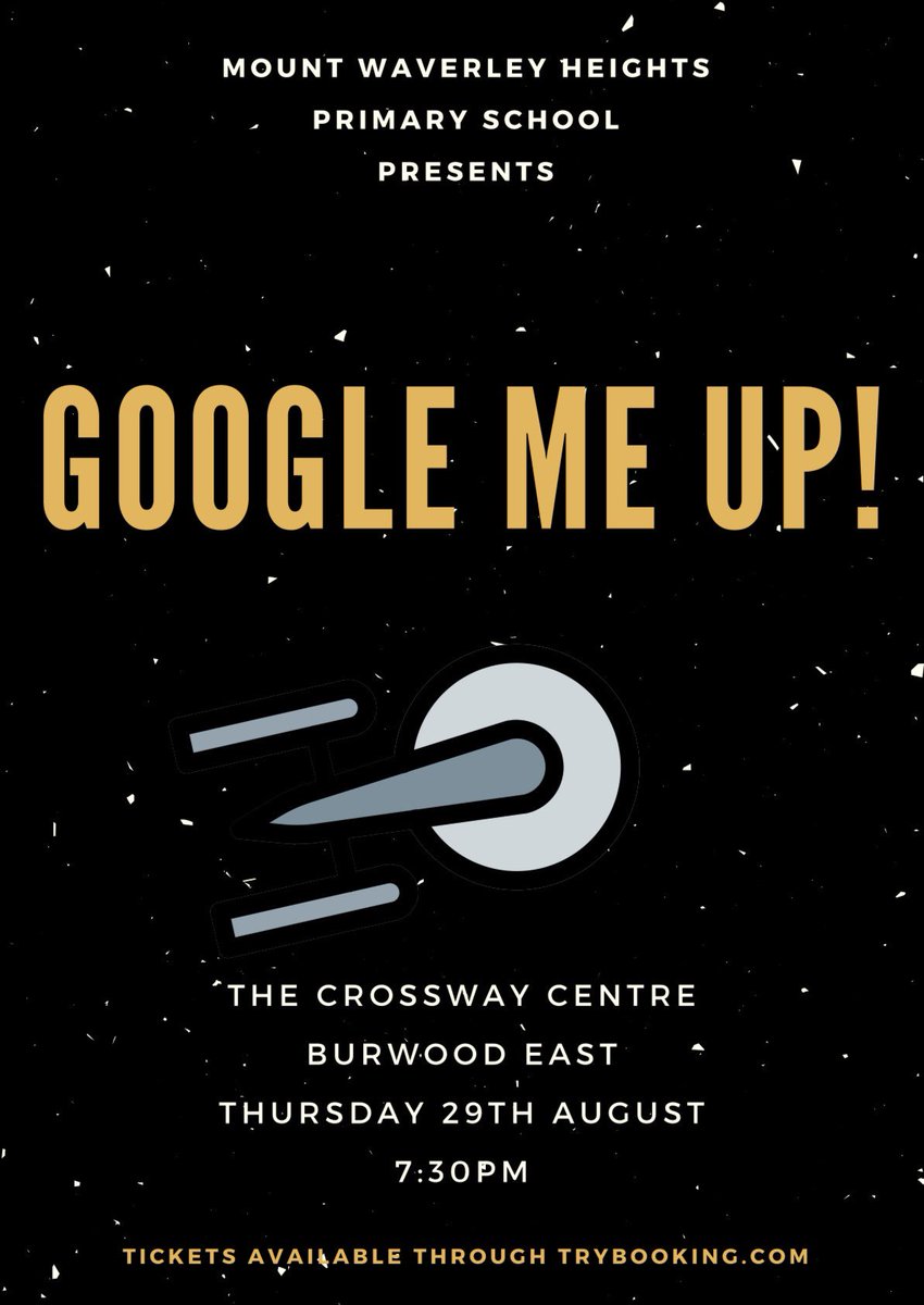 MountPs's tweet photo. Tickets still available for our school production - Google Me Up!
Use the link https://t.co/uyOXphGh4u If you require help to book online please contact the school - there will be NO ticket sales at the door. Tickets must be produced hard copy or via phone for entry.
#MWHPS https://t.co/k9i1dsVub1