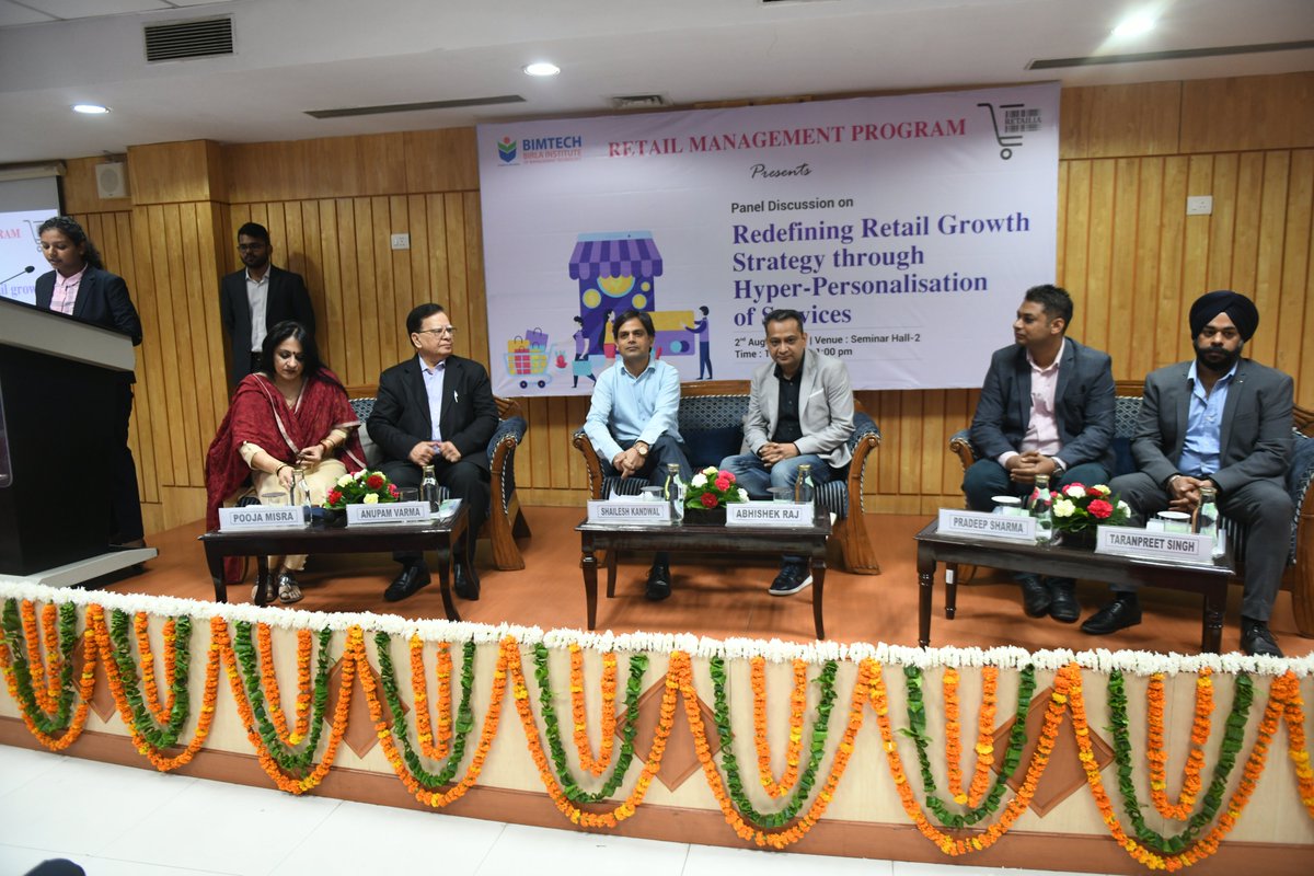 RetailiaBimtech's tweet photo. #RetailManagementProgram @BIMTECHNoida organised Panel Discussion on "Redefining Retail Growth Strategies through Hyper-personalisation of Services" on August 2nd, 2019. Our esteemed Panelists from industry shared insights on the topic.
@directorBIMTECH https://t.co/ZC3EnMsMkf