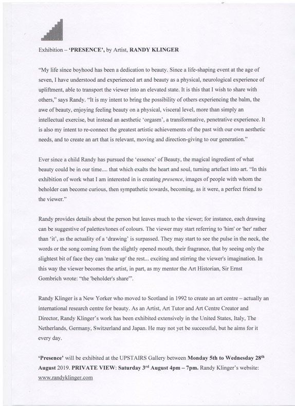 'PRESENCE' by Artist, RANDY KLINGER - Ever since a child Randy has pursued the 'essence' of Beauty, that which exalts the heart and soul, turning artefact into art.  Discover: "the 'beholder's share'" <a href="/Upstairs_HRI/">UPSTAIRS</a> until 28th August. randyklinger.com