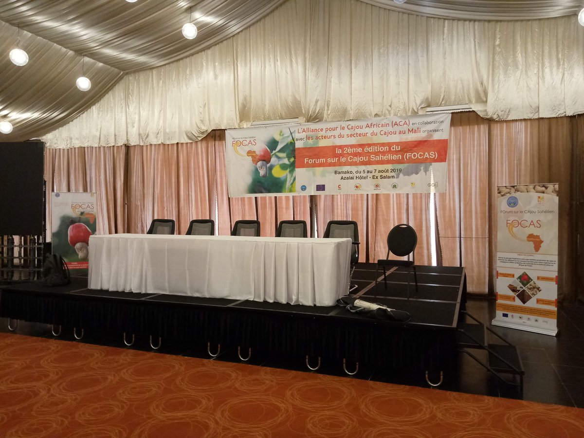 PAFAM3's tweet photo. C'est dans cette salle de conférence que va se tenir la 2ème édition du FOrum sur le CAjou Sahélien (#FOCAS). C'est à #AZALAÏ HÔTEL. L'événement est organisé en collaboration avec @AfricanCashew. @ComCashew @agri_ministere @PAFAM3 @MConcurrence https://t.co/GsleLOnCpv