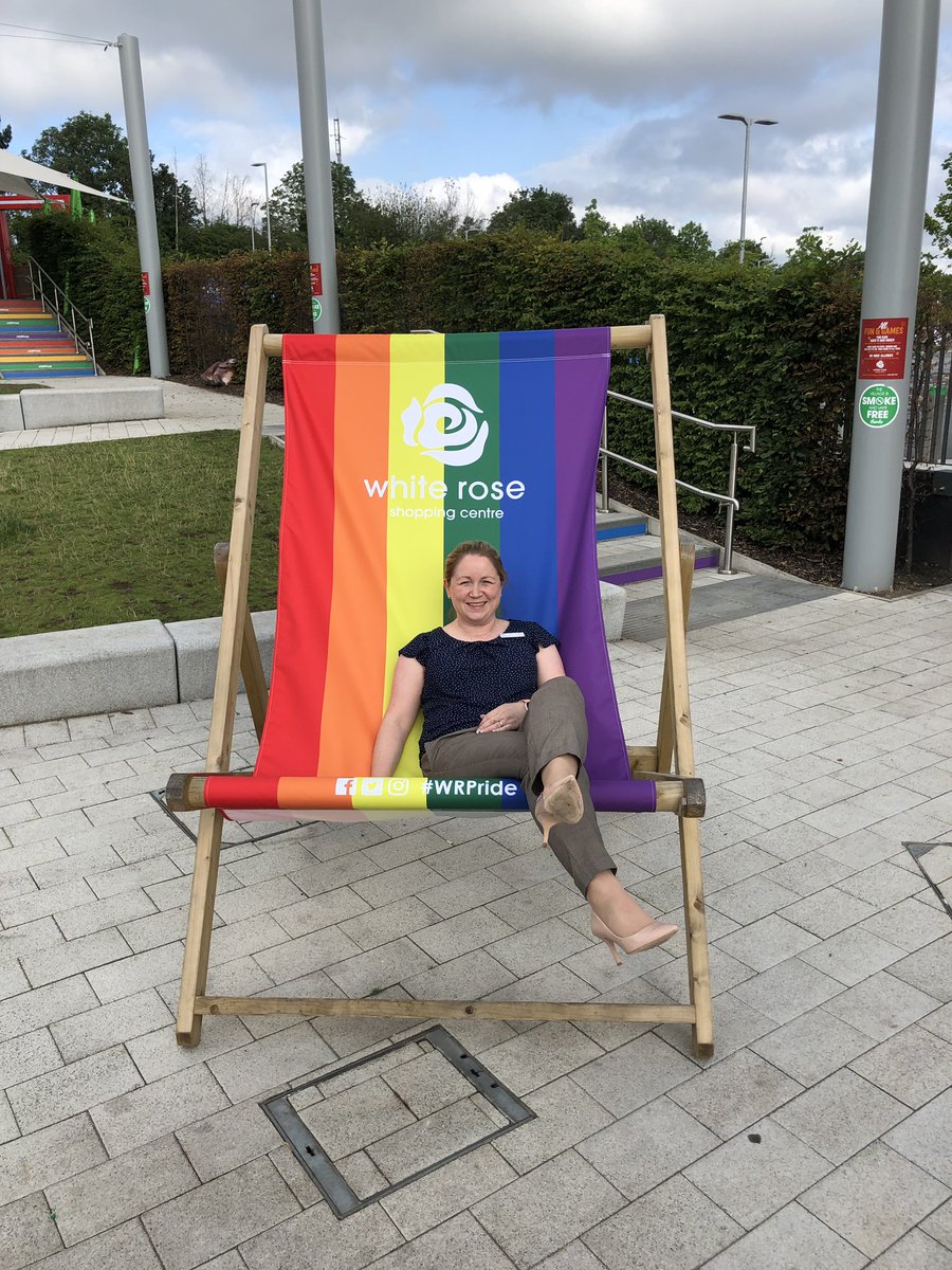 NikkiAppleton8's tweet photo. 🌈🌈Happy Leeds Pride!! Celebrate @whiteroseleeds with our rainbow giant deckchair & steps in The Village 🌈🌈 #LeedsPride #WRPride https://t.co/o441z4YINX