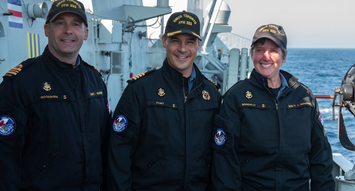 Arriving home today. This is us, the Command Team of TORONTO with our Gold SSIs. LOL...a Golden Triad. What a fantastic deployment. Looking forward to some well deserved rest. Great job #hmcstoronto !!
