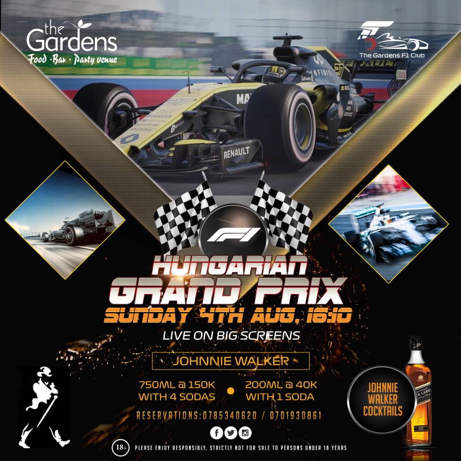 victorVeec's tweet photo. Hello my Formula 1 freaks, how about we meet at @GardensF1Club and we watch the #HungarianGP 
Is Hamilton coming back to his winning ways or not? Come &amp; we find out.
#SundayRave https://t.co/B9B6tzkGgp