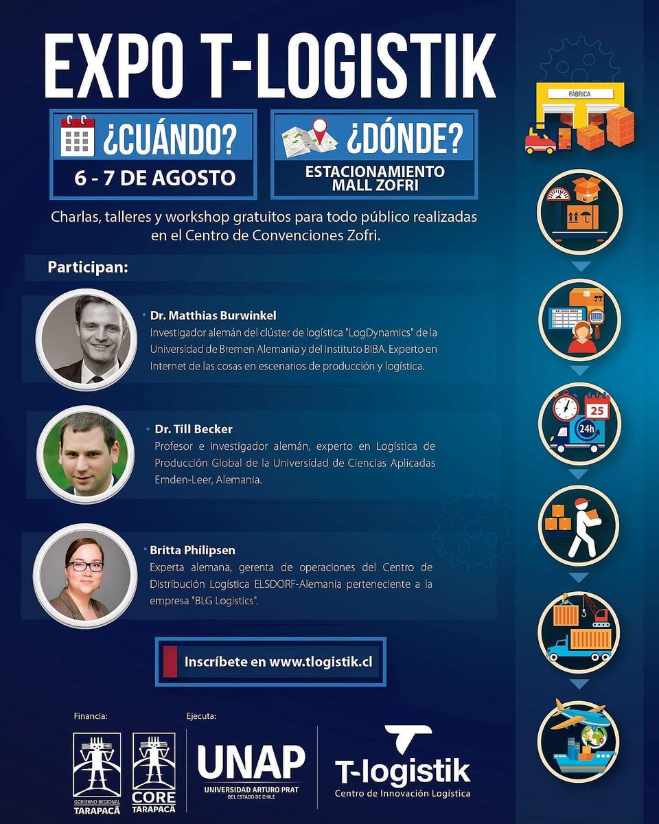 tlogistikcl's tweet photo. ❗❗❗Muy buen domingo para todos❗✔️📡 ...solo quedan dos días para que puedas participar de este gran evento en #Iquique 💪💪 INSCRÍBETE 😉#GoreTarapacá #CoreTarapacá #Unap #Iquique #Fic https://t.co/Vt8ibcw1CT